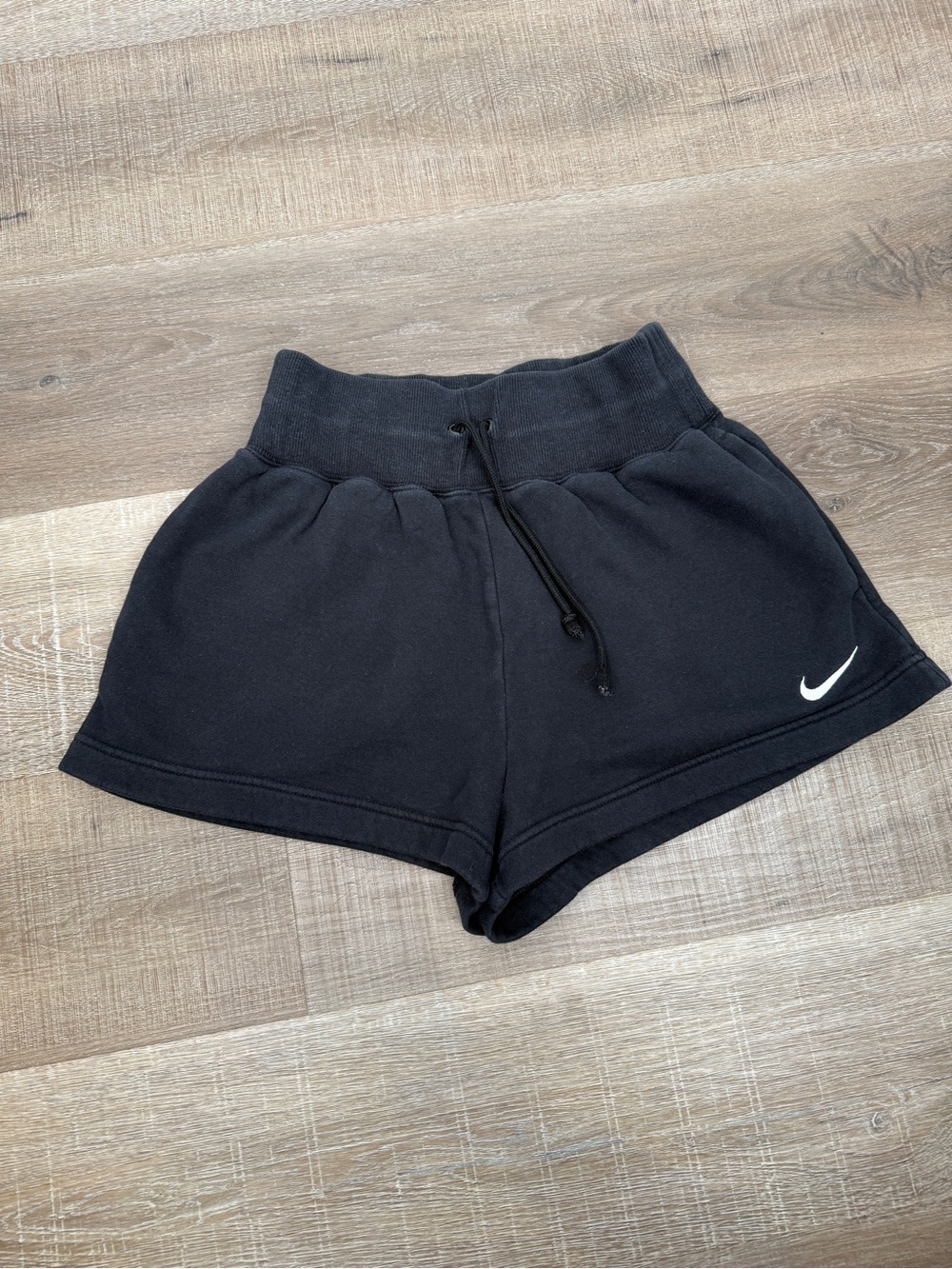 Nike Phoenix Fleece Size S Black High Waisted Loose Sweat Shorts